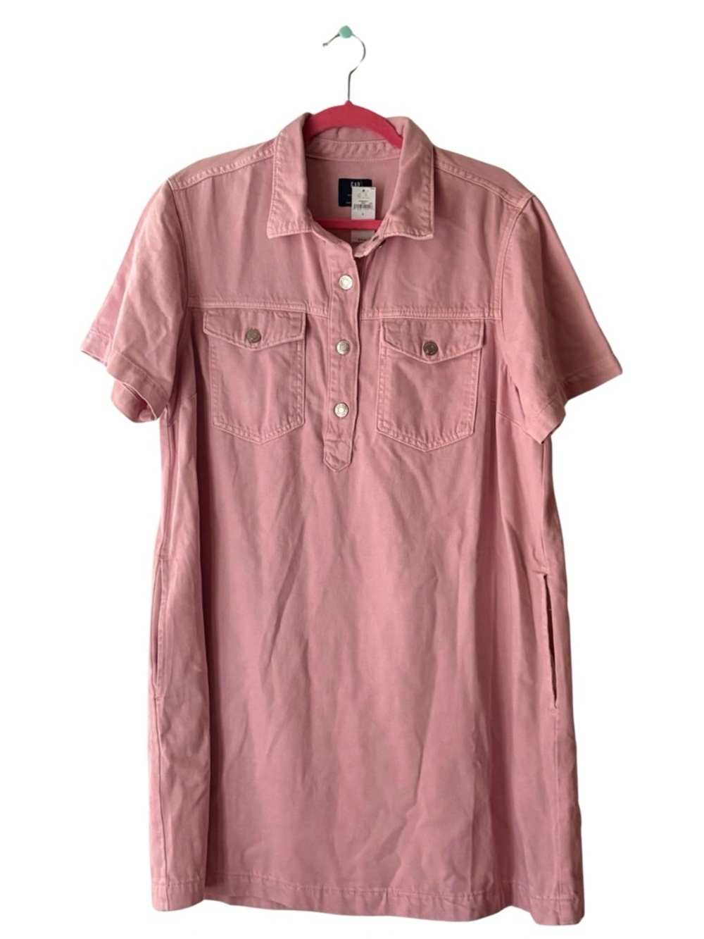 NWT GAP Light Pink Denim Shirt Dress